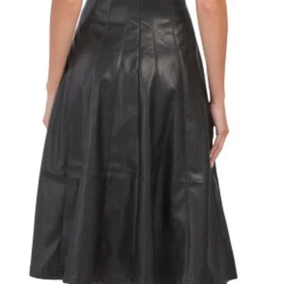 7 For All Mankind faux leather midi dress nwt  M - Picture 2 of 2